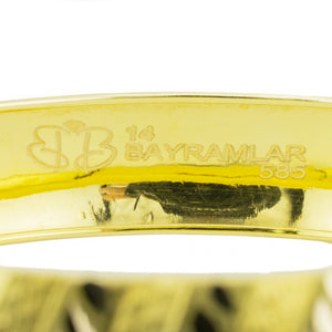 14mm Gold Fashion Bangle 8" Bracelet in 14K Yellow Gold - 8.7 Grams