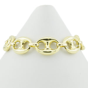 15mm Wide Hollow Gucci Link 8" Bracelet in 10K Yellow Gold -12.8 grams