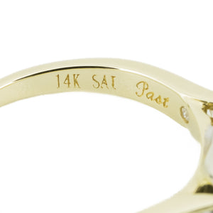 1.00ctw Round Brilliant Diamond Accented Engagement Ring in 14K Two-Tone Gold - Size 6.75