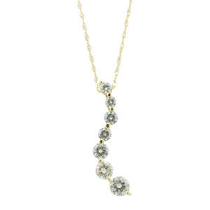 1.00ctw Round Diamond Journey Pendant in 14K Yellow Gold