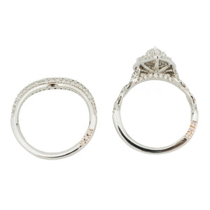 0.50tw Pear Diamond w/ 1.5ctw Diamond Accented Bridal Wedding Set in 14K White Gold - Size 7