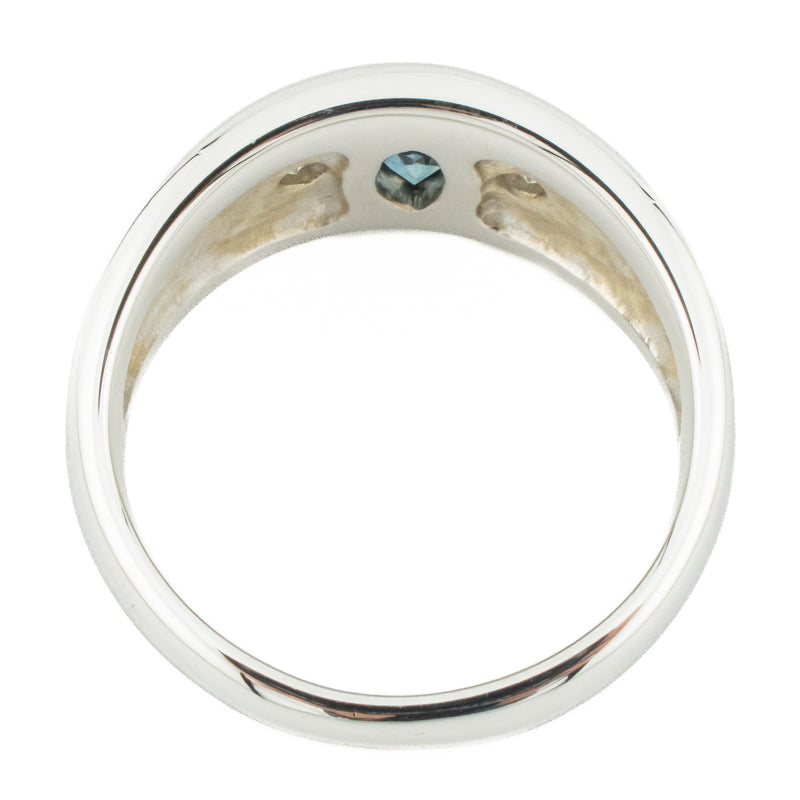 0.45ctw Marquise Sapphire & Diamond Accented Ring in 18K White Gold - 8.5