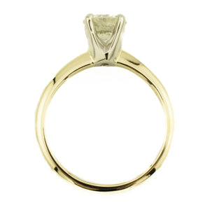 1.00ctw Round Brilliant Solitaire Diamond Engagement Ring in 14K Two-Tone Gold - Size 6.5