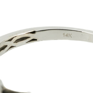 0.65ctw Diamond Cluster Engagement Ring in 14K White Gold -Size 8
