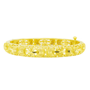 8mm Wide Fashion Gold 7" Bangle Bracelet in 22K Yellow Gold - 22.1 grams