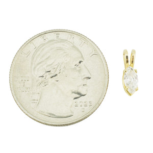 0.33ctw Marquise Diamond Solitaire Pendant in 14K Yellow Gold - Chain Not Included