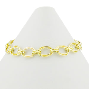 Gold Fancy Oval Link 7.5" Bracelet in 14K Yellow Gold - 5.3 grams
