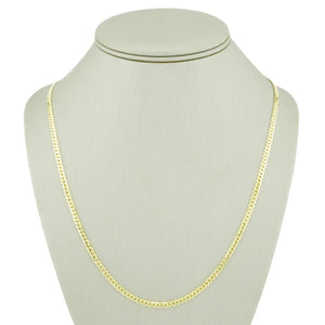3mm Wide Curb Link 24" Chain in 14K Yellow Gold - 12.6grams
