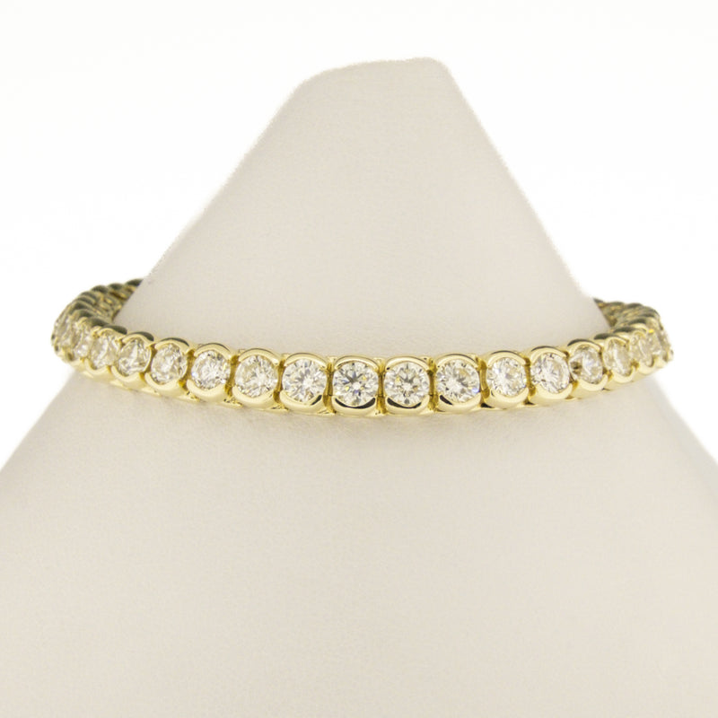 10.50ctw Round Brilliant Diamond 6.75" Tennis Bracelet in 14K Yellow Gold