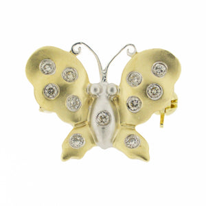 0.2ctw Diamond Butterfly Pendant on 17" Necklace in 14K Yellow Gold