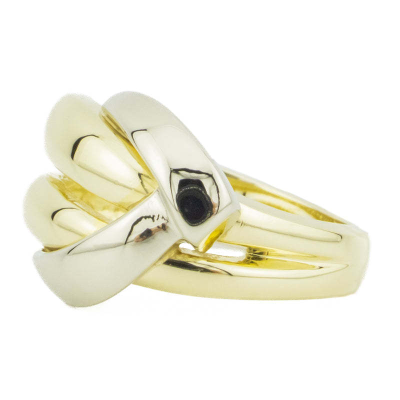 Fashion Gold Ring in 14K Two Tone Gold - Size 6.25