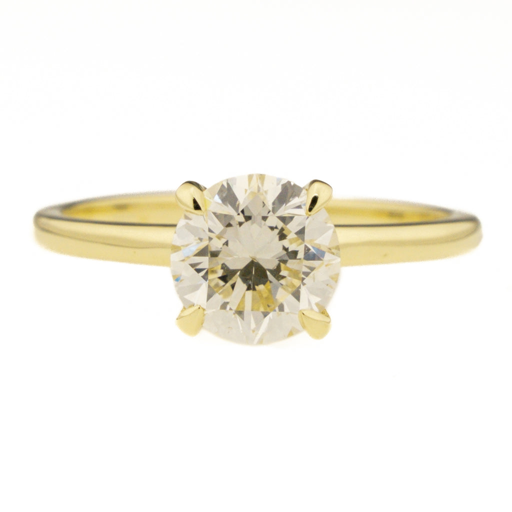 1.24ctw Round Brilliant Solitaire Diamond Engagement Ring in 14K Yellow Gold Size 6.75