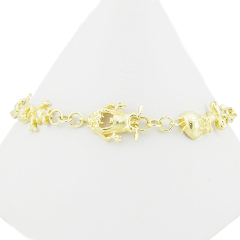 Loney Tunes Charm 8.5" Bracelet in 14K Yellow Gold - 12.4 grams