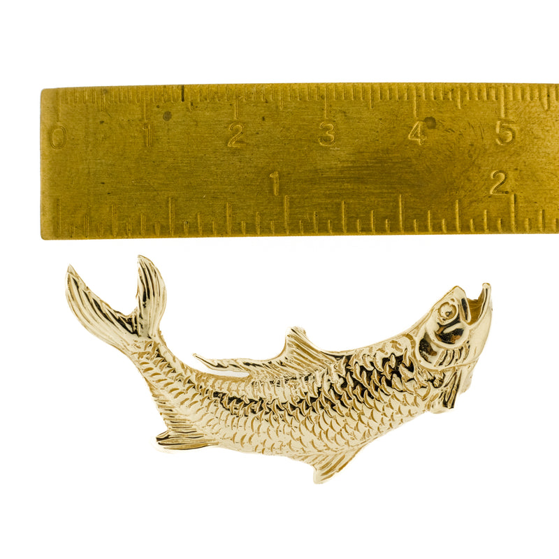 Tarpon Fish Pendant in 14K Yellow Gold 6.2 Grams