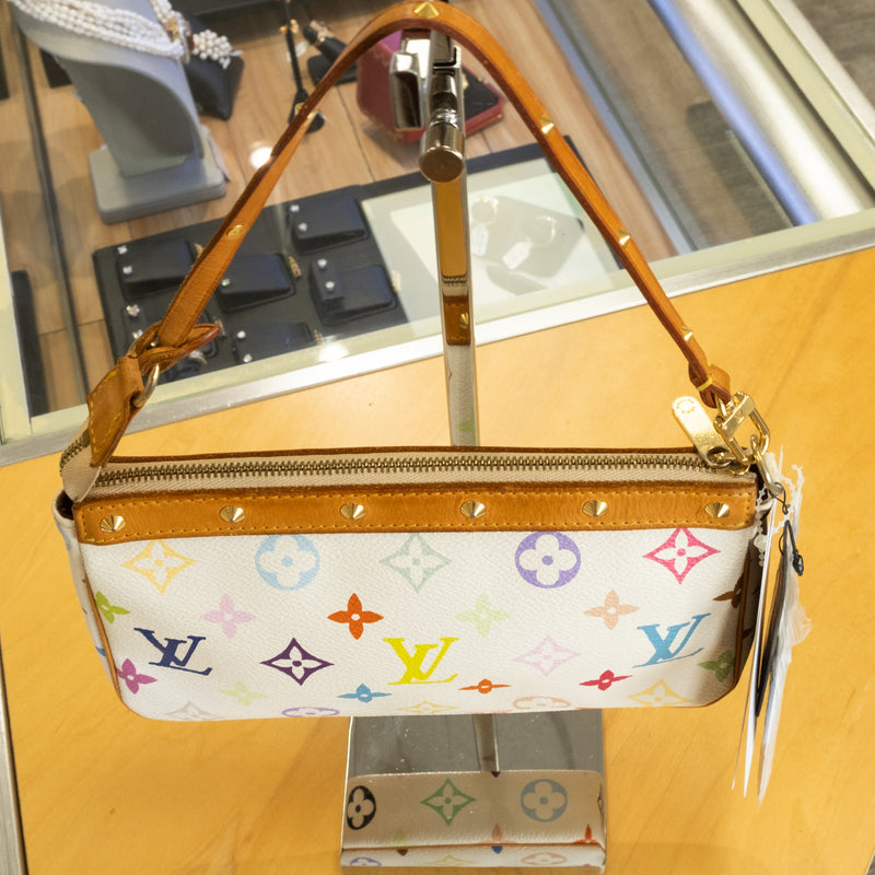 Vintage Louis Vuitton White Multi Pochette Version 2 - 2003