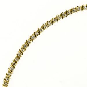 2.00ctw Diamond Accented S Link 7.25" Tennis Bracelet in 14K Yellow Gold