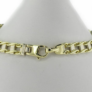 6mm Wide Railroad Link 8" Chain Bracelet in 14K Yellow Gold