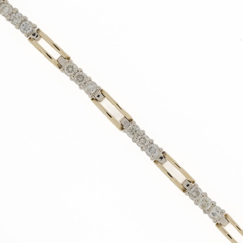 2.50ctw Multi Diamond 7" Tennis Bracelet in 14K Two Tone Gold