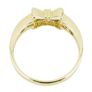 0.30ctw Sapphire Accented Bow Ring in 14K Yellow Gold - Size 7
