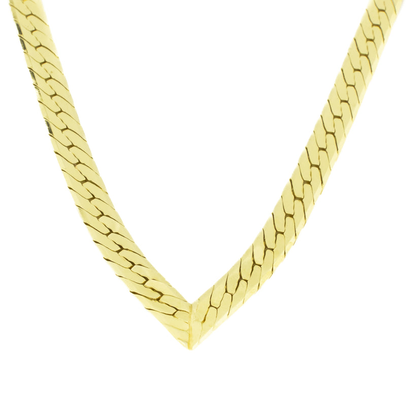 3.8mm Herringbone V-Shape Chain 16" Necklace in 14K Yellow Gold