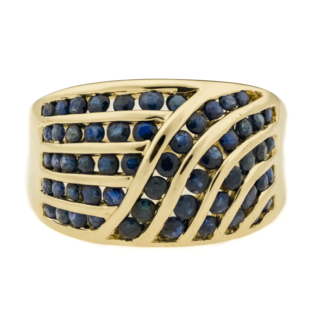 1.30ctw Sapphire Accented Ring in 14K Yellow Gold - Size 7.75