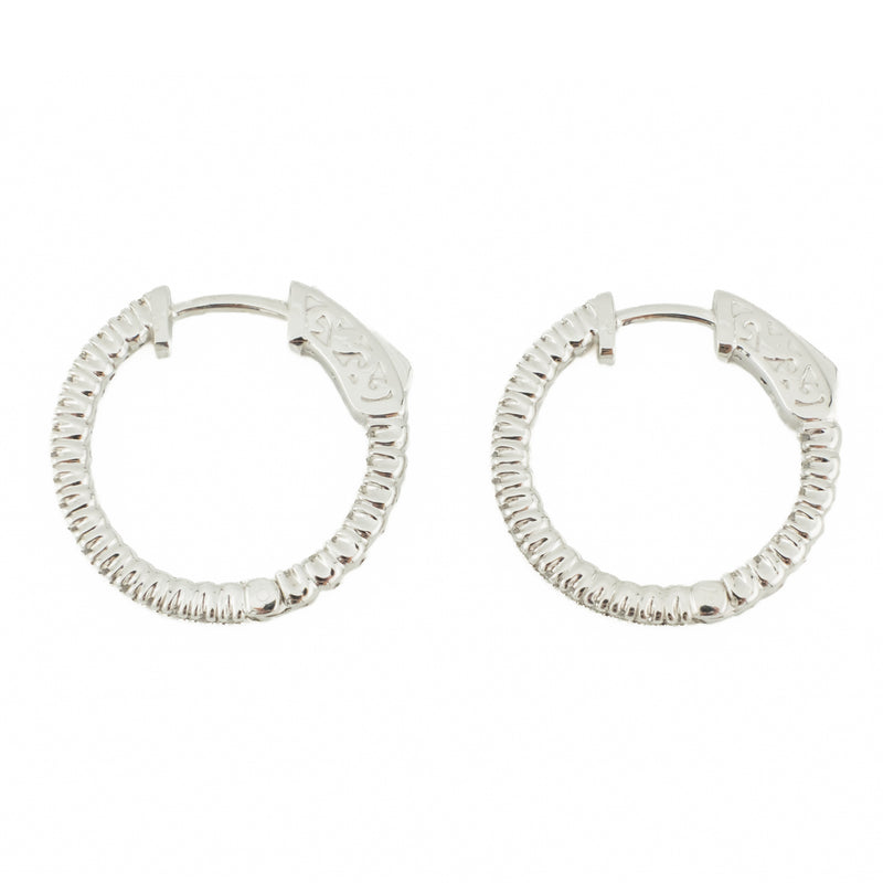 0.50ctw Diamond In and Out Hoop Earrings in 14K White Gold - 4.60 Grams