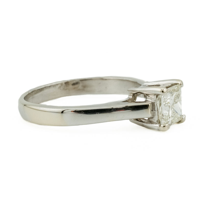 0.71ct Princess Cut Diamond I/SI1 Solitaire Engagement Ring in 14K White Gold - Size 6.25