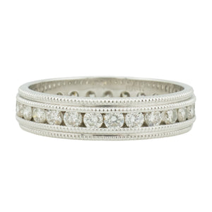 1.00ctw Eternity Diamond Accented Unisex Ring in 14K White Gold - Size 7.5