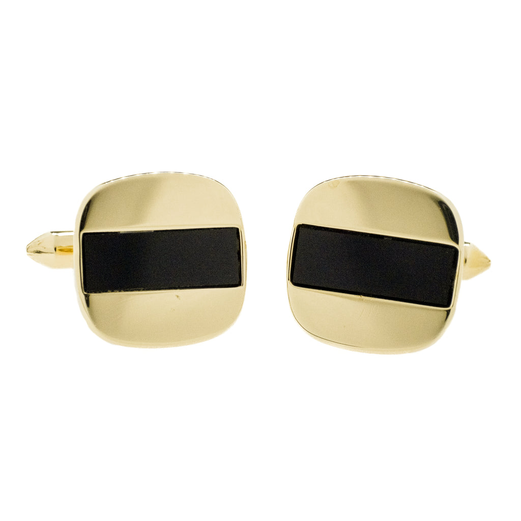 Onyx Gold Cufflinks in 14K Yellow Gold