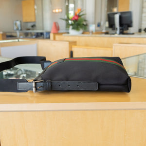 Gucci Techno Canvas Web Messenger Bag in Black
