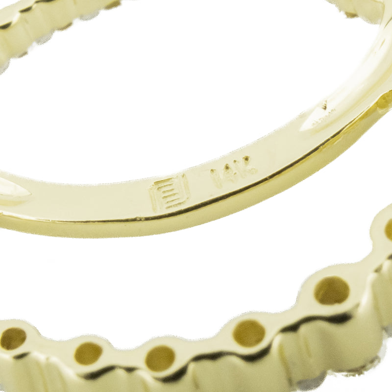 0.50ctw Diamond Accented Circles Pendant on 17" Chain in 14K Yellow Gold
