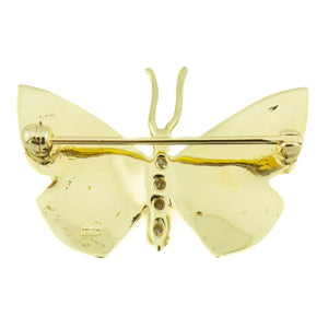 0.20ctw Diamond Accented Butterfly Brooch in 14K Yellow Gold