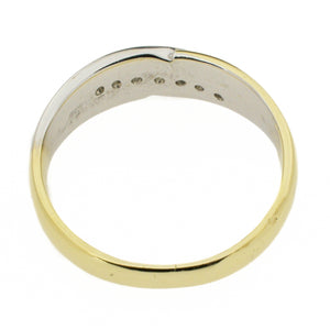 0.20ctw Round Diamond Men's Wedding Band Ring in 14K Two Tone Gold