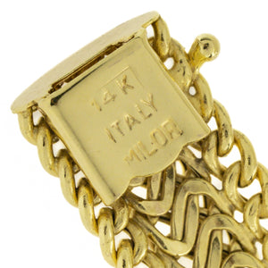 12mm Wide Gold Fashion Bracelet 7.5" in 14K Yellow Gold
