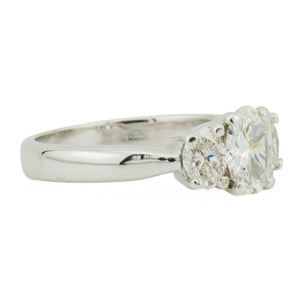 0.75ct Oval F/SI1 Diamond w/ 0.50ctw Accents Engagement Ring in 14K White Gold - Size 6.75