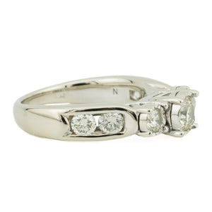 0.75ctw Round Diamond & Diamond Accented Engagement Ring in 14K White Gold - Size 4.5