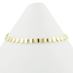 4mm Wide Fancy Fashion Link Bracelet 7" in 18K Yellow Gold - 3.6grams
