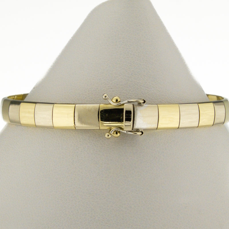 6mm Wide Gold Ball Bracelet 7" in 14K Two-Tone Gold