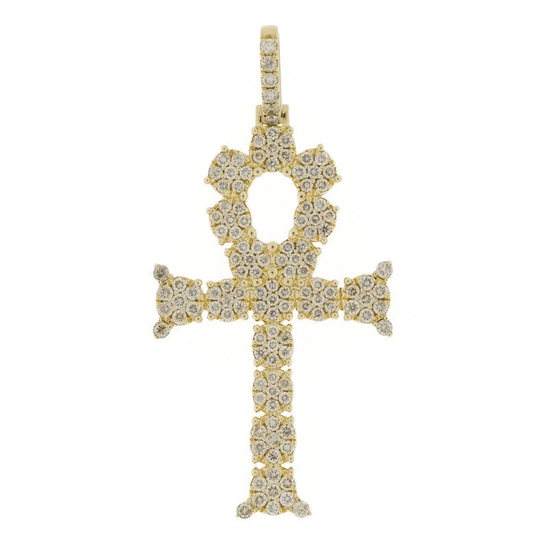 3.00ctw Diamond Accented Ankh Cross Pendant in 14K Yellow Gold