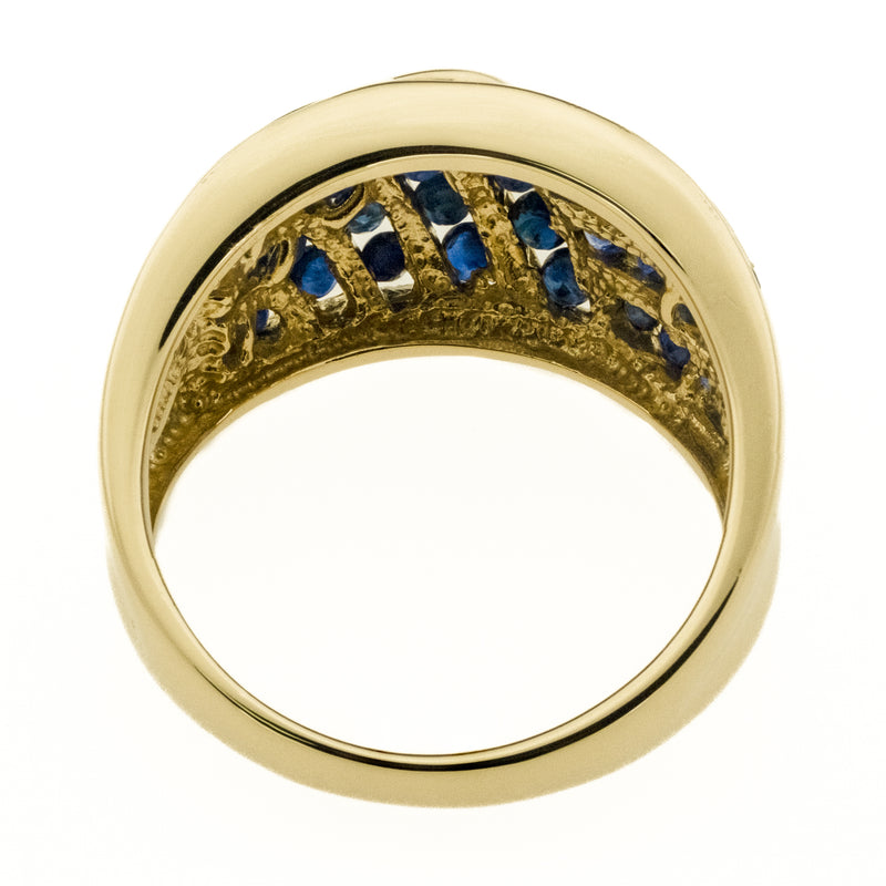 1.30ctw Sapphire Accented Ring in 14K Yellow Gold - Size 7.75