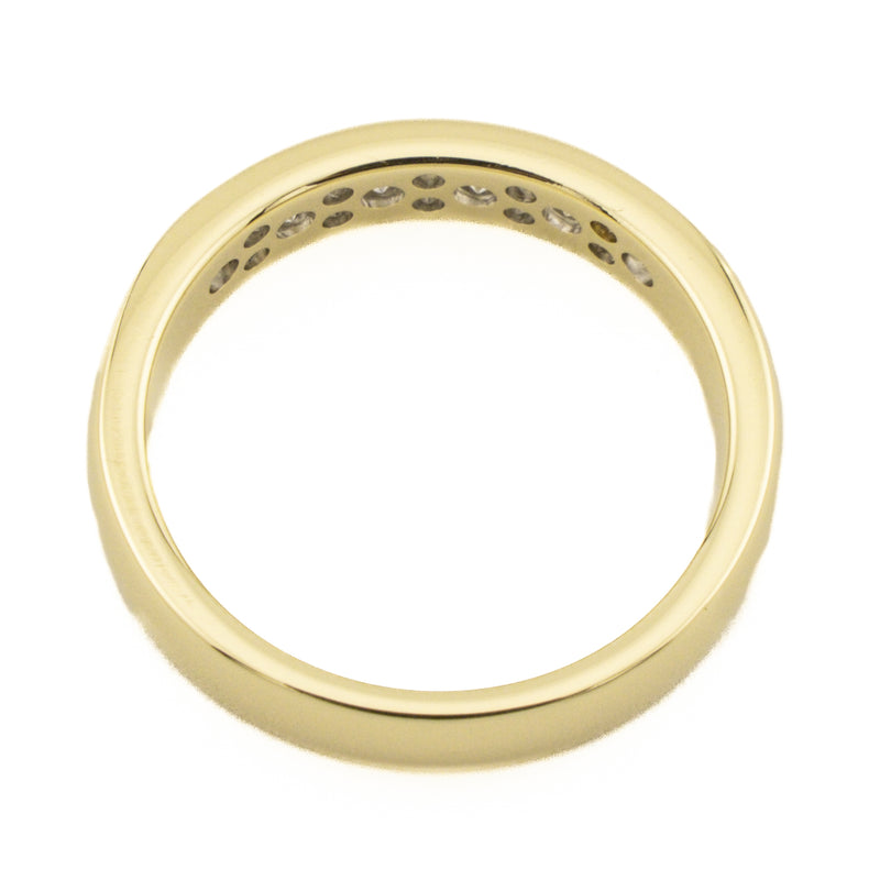 0.50ctw Diamond Accented Channel Set Wedding Band Ring in 14K Yellow Gold - Size 6