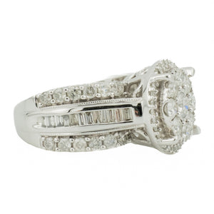2.50ctw Diamond Cluster Fashion Ring in 10K White Gold - Size 6