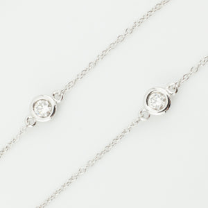 0.33ctw Diamond Bezel Set Stationed 18" Necklace in 14K White Gold