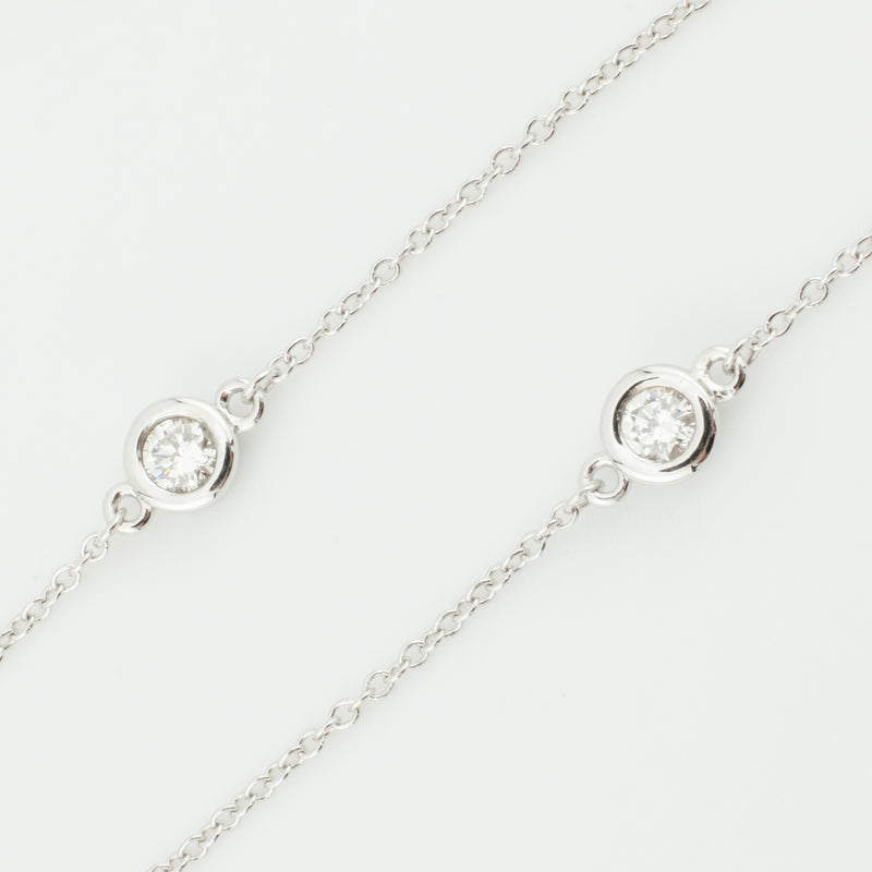 0.33ctw Diamond Bezel Set Stationed 18" Necklace in 14K White Gold