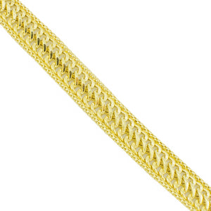 11mm Wide Fancy Mesh Link Bracelet 7.5" in 18K Yellow Gold - 10.3grams