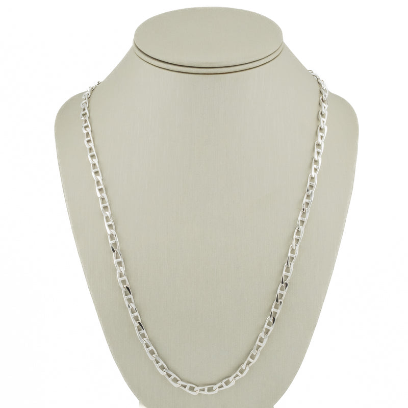 4.6mm Wide Fancy Mariner 22" Chain in 14K White Gold - 27.9 Grams