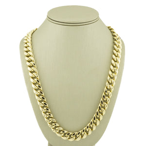 13mm Wide Hollow Curb Link 26" Chain in 10K Yellow Gold - 106.2grams