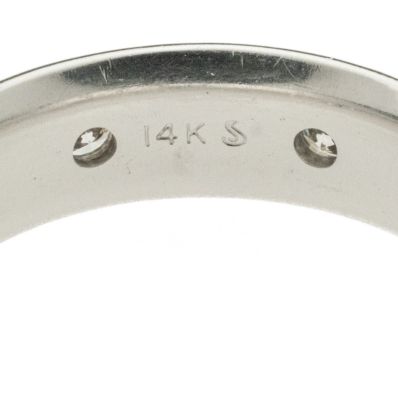 0.40ctw Diamond Accented Wedding Band in 14K White Gold - Size 8.5