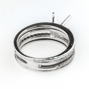 Demarco 1.20ctw Diamond Accented Semi Mount Engagement Ring in 18K White Gold