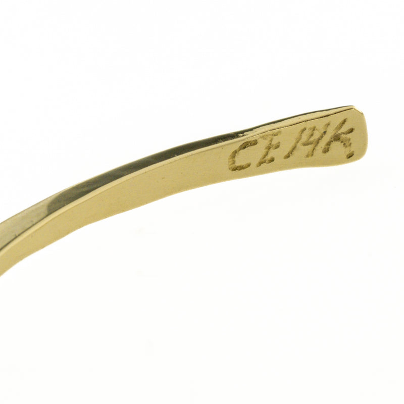 3.2mm Custome Handmade Bangle 6.5" Bracelet in 14K Yellow Gold